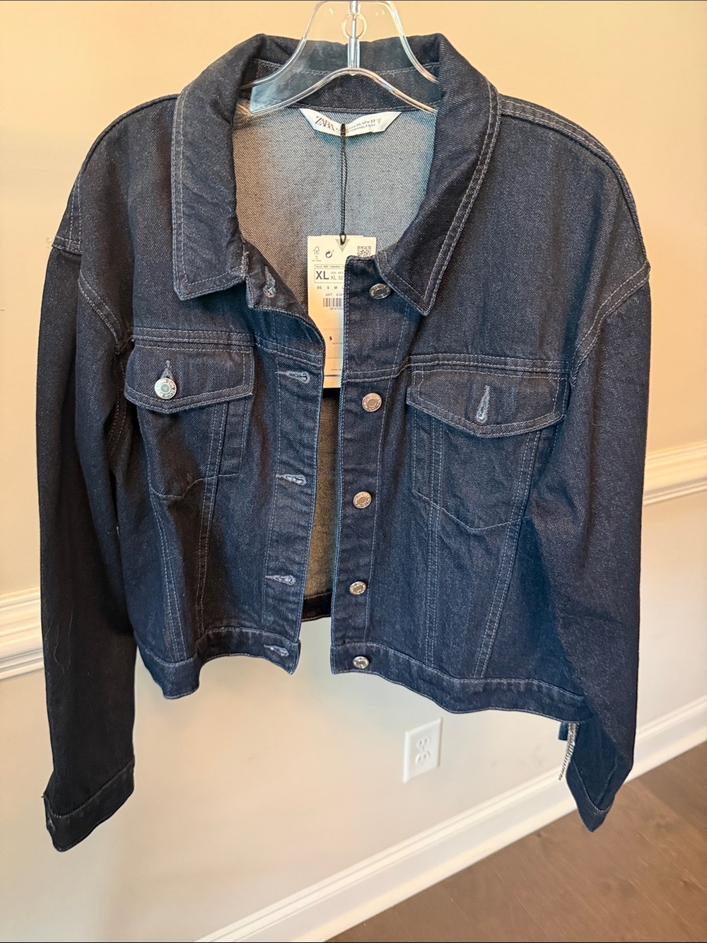 Zara Dark Blue Denim Jean Jacket